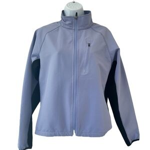 IBEX Women’s Merino Wool WindBlock Purple and Black Zip-Up Jacket Size L